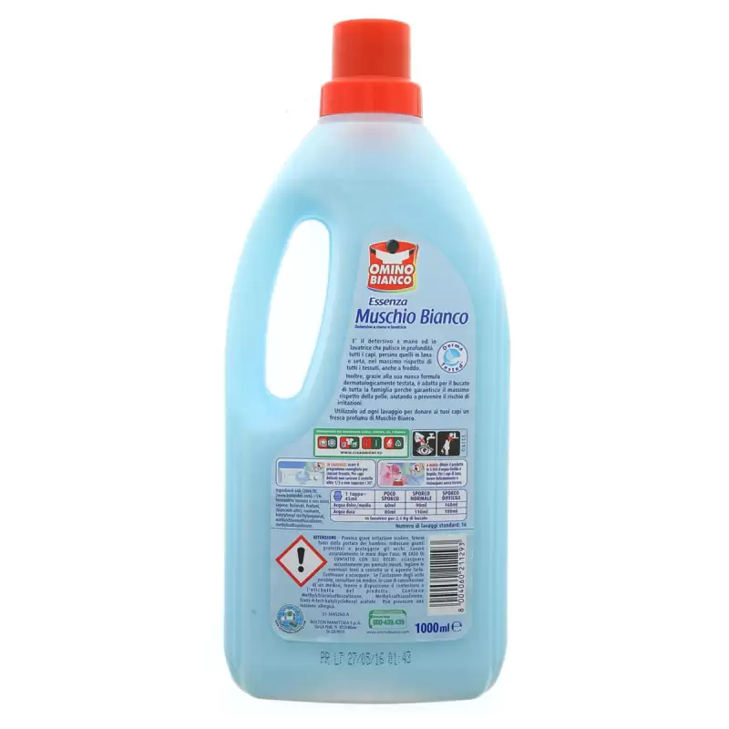 Omino Bianco Detergent Rufe, Mosc Alb, 16 Spalari, 1L, Bax 12 buc.